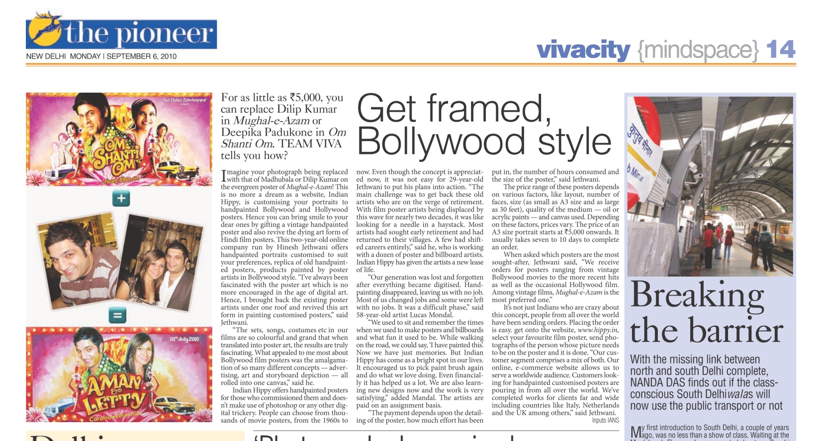 Press Coverage for Indian Hippy's Bollywood movie posters | Hand painted Bollywood ...