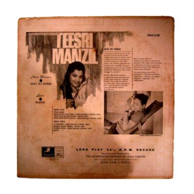 LP records for sale in India: Teesri Manzil rare old Bollywood vinyl back cover