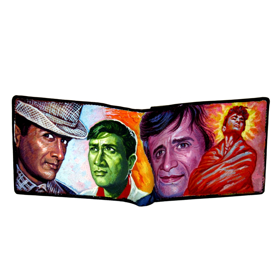 Bollywood merchandise: Hand painted wallets inspired by movie poster art