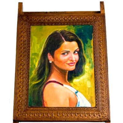 Retro funky painted furniture: Bollywood celebrity portrait chairs