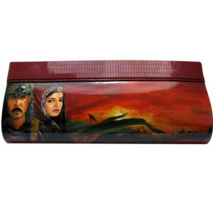 Hand painted clutch wallet featuring Bollywood movie poster art for sale!
