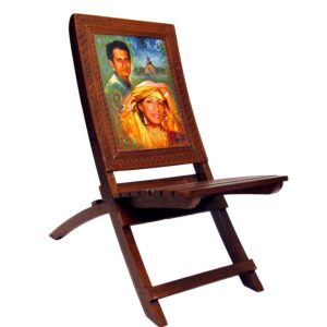 Bollywood furniture: Hand painted chairs for sale featuring retro art designs