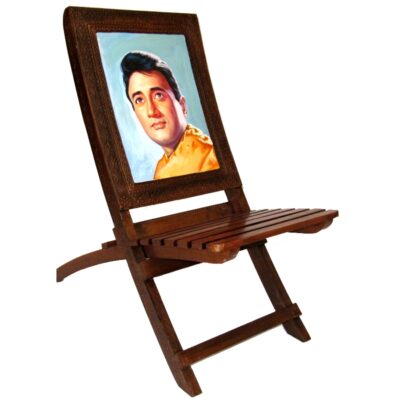 Bollywood accent chair hand painted with movie poster art: Retro furniture