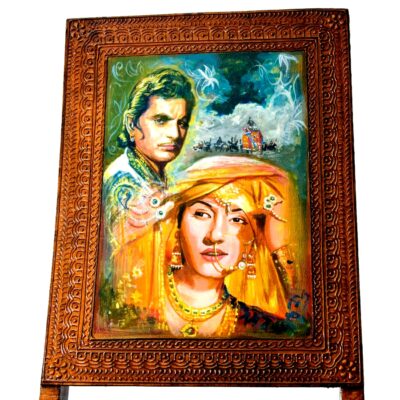 Mughal-e-Azam hand painted Bollywood poster chair for sale