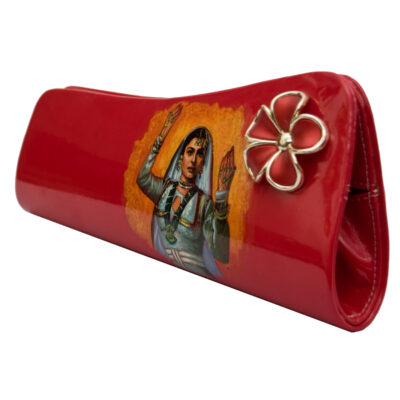 Bollywood posters art hand painted on clutch purse