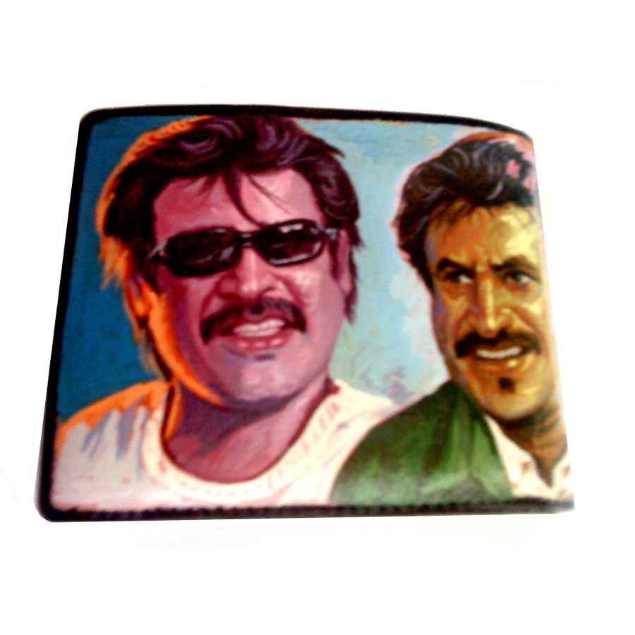 Bollywood merchandise hand painted leather wallet