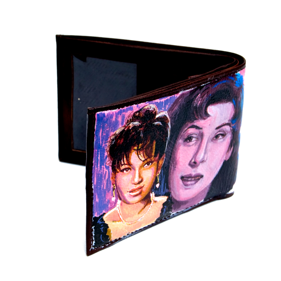 Hand painted wallet for sale with Bollywood memorabilia