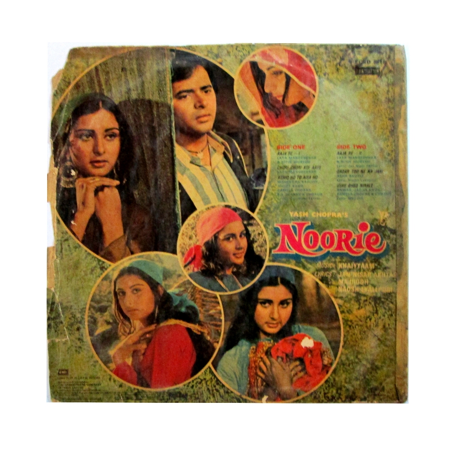 Bollywood vinyl lovers: Noorie old rare used vinyl LP records for sale back cover