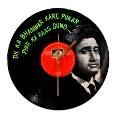 Vinyl record painting clock: Tere Ghar Ke Samne Dev Anand Bollywood LP