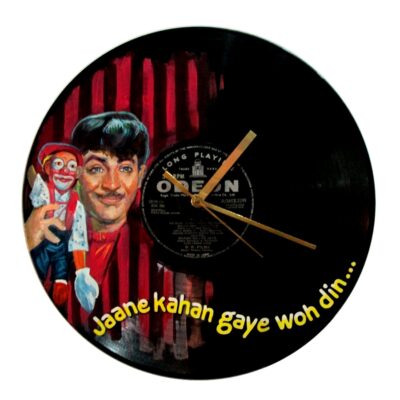 Vinyl record artwork clock: Mera Naam Joker Raj Kapoor old Bollywood LP