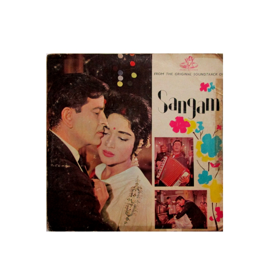 Hindi vinyl records India: Buy Sangam Raj Kapoor old Bollywood LP for sale front jacket