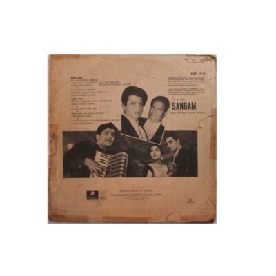 Hindi vinyl records India: Buy Sangam Raj Kapoor old Bollywood LP for sale back cover