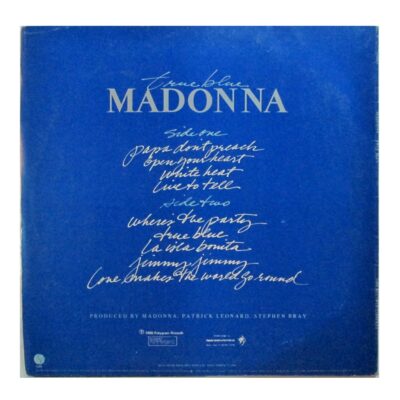 LP record clocks for sale Madonna True Blue back cover