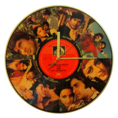 Bollywood vinyl records clocks: First Bollywood photo picture disc His Master’s Voice (HMV)