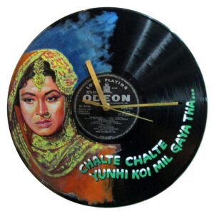 Painted records for sale made into clocks: Pakeezah Bollywood vinyl LP