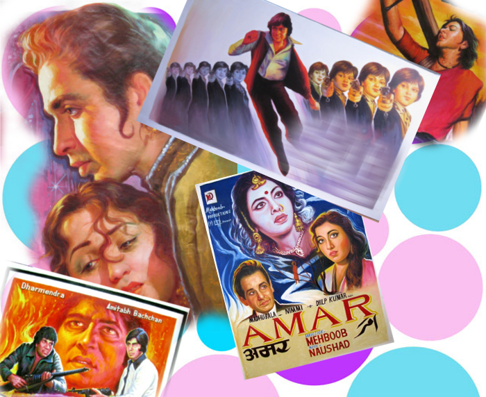 Hand painted bollywood movie posters