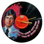 Painted vinyl records for sale: Rare Kaalia Amitabh Bollywood LP clock