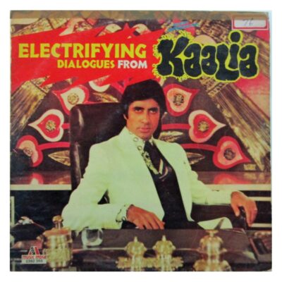 Painted vinyl records for sale: Rare Kaalia Dialogues Amitabh Bollywood LP front jacket