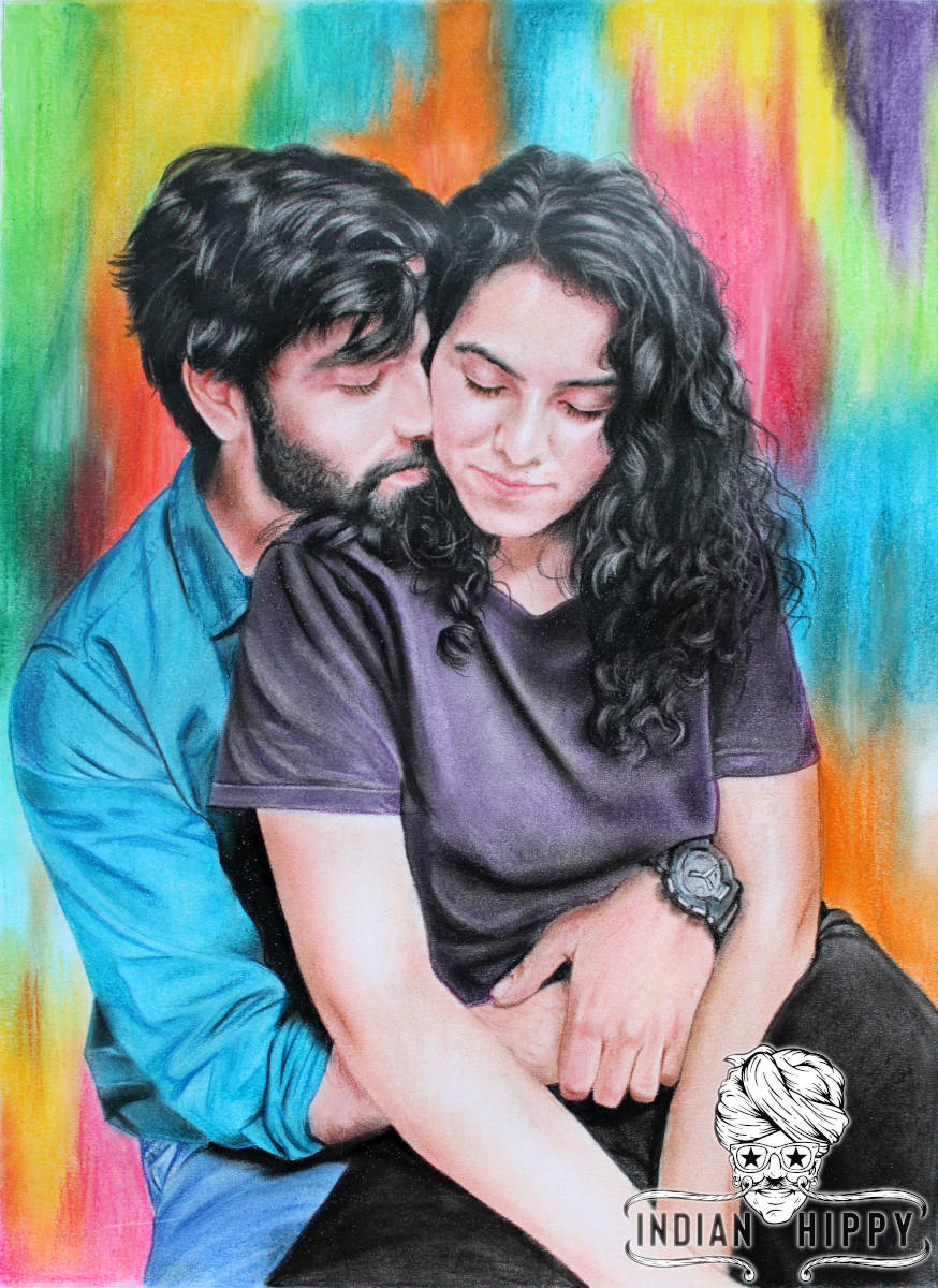 Color pencil sketch handmade by charcoal portrait drawing artists ...