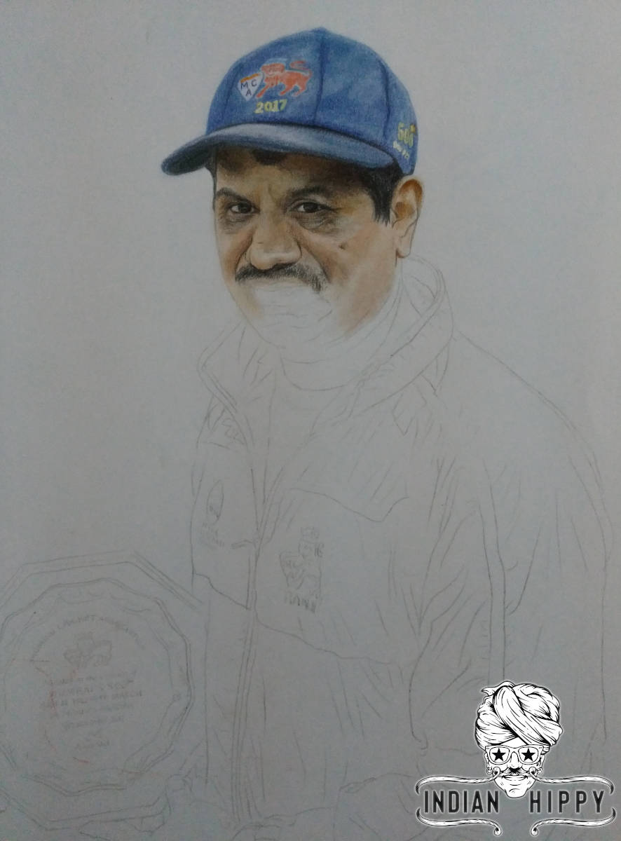Colour pencil sketch portrait