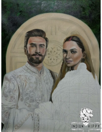 Couple portrait acrylic painting