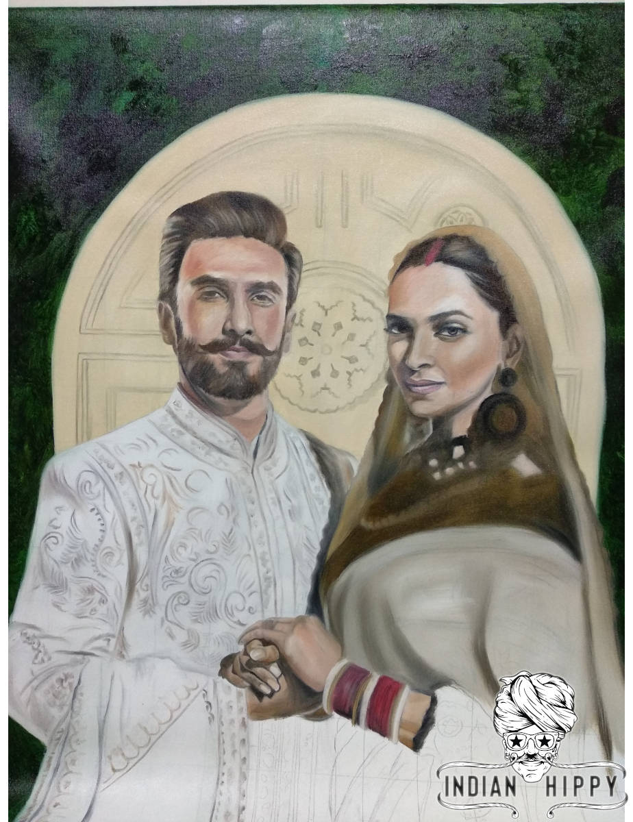 Couple portrait oil painting