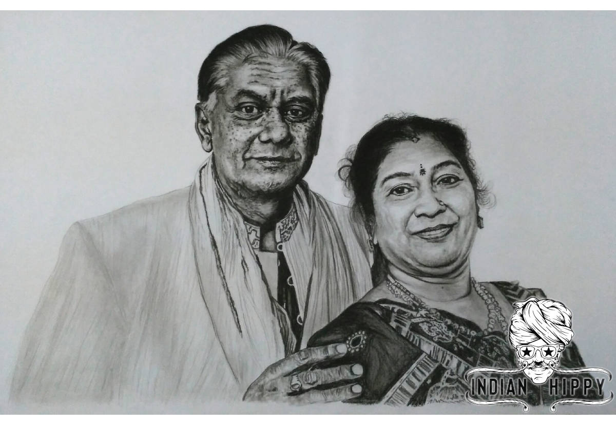 Pencil sketch from photo online made by charcoal drawing artists in India